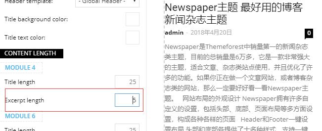 newspaper主题设置摘要无效