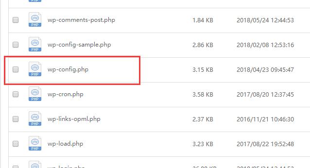 wordpress目录文件wp-config