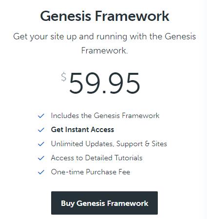 Genesis Framework购买价格