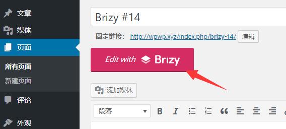 Wordpress使用Brizy编辑网页