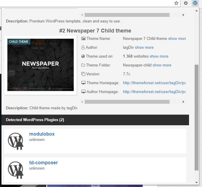 chrome插件查看wordpress主题