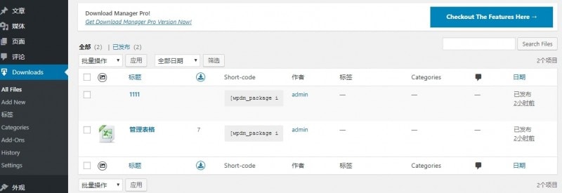 Wordpress Download Manager下载类型文章