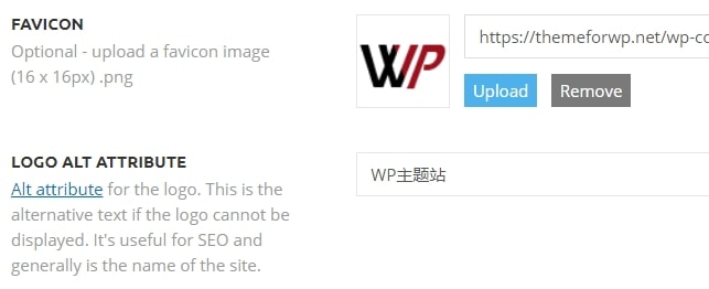 使用主题选项设置图标favicon