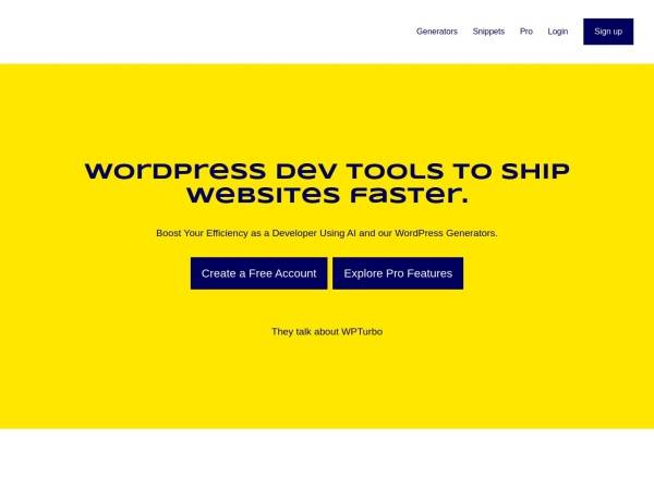 wpturbo.dev 的屏幕截图