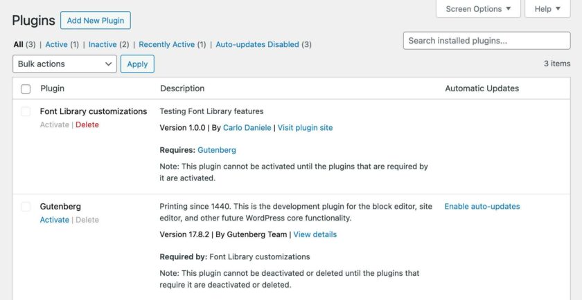 WordPress 6.5 所需的插件